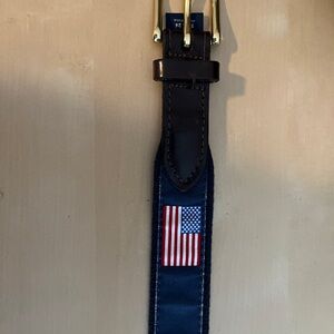 Vineyard Vines Boy’s American Flag Canvas Club Navy Blue Belt
